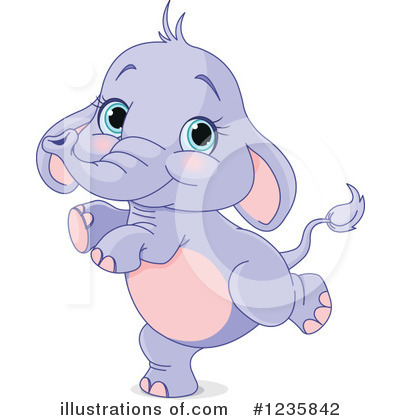 Royalty-Free (RF) Elephant Clipart Illustration by Pushkin - Stock Sample #1235842