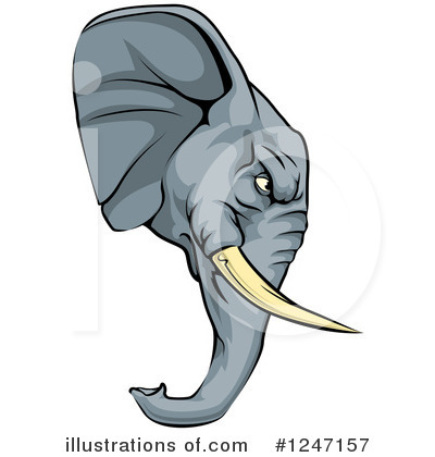 Royalty-Free (RF) Elephant Clipart Illustration by AtStockIllustration - Stock Sample #1247157