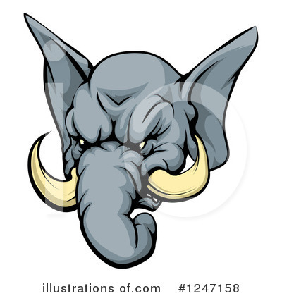 Royalty-Free (RF) Elephant Clipart Illustration by AtStockIllustration - Stock Sample #1247158