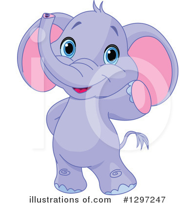 Royalty-Free (RF) Elephant Clipart Illustration by Pushkin - Stock Sample #1297247