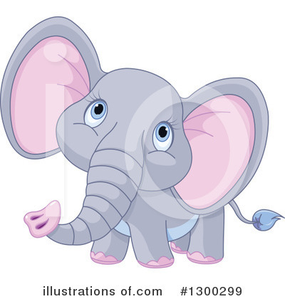 Royalty-Free (RF) Elephant Clipart Illustration by Pushkin - Stock Sample #1300299