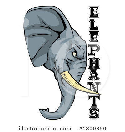 Royalty-Free (RF) Elephant Clipart Illustration by AtStockIllustration - Stock Sample #1300850