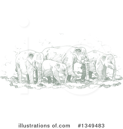 Royalty-Free (RF) Elephant Clipart Illustration by Lal Perera - Stock Sample #1349483
