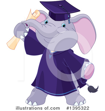 Royalty-Free (RF) Elephant Clipart Illustration by Pushkin - Stock Sample #1395322