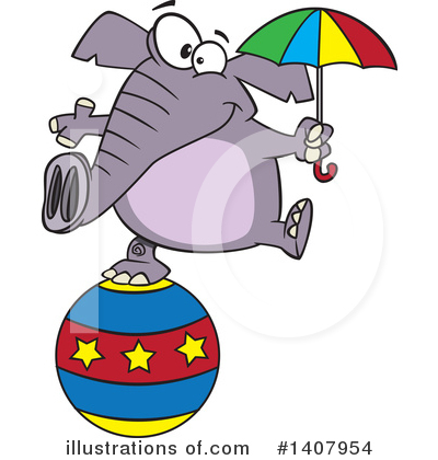 Royalty-Free (RF) Elephant Clipart Illustration by toonaday - Stock Sample #1407954