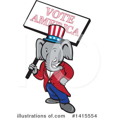 Royalty-Free (RF) Elephant Clipart Illustration by patrimonio - Stock Sample #1415554
