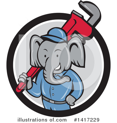 Royalty-Free (RF) Elephant Clipart Illustration by patrimonio - Stock Sample #1417229