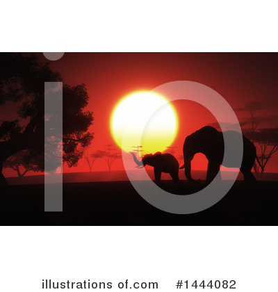 Elephants Clipart #1444082 by KJ Pargeter