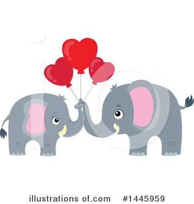 Royalty-Free (RF) Elephant Clipart Illustration by visekart - Stock Sample #1445959
