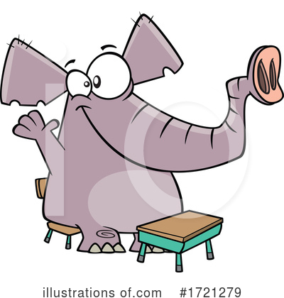 Royalty-Free (RF) Elephant Clipart Illustration by toonaday - Stock Sample #1721279