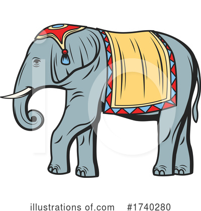 Royalty-Free (RF) Elephant Clipart Illustration by Vector Tradition SM - Stock Sample #1740280