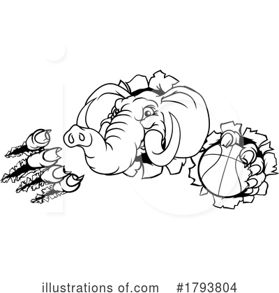 Royalty-Free (RF) Elephant Clipart Illustration by AtStockIllustration - Stock Sample #1793804