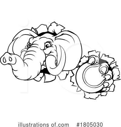 Royalty-Free (RF) Elephant Clipart Illustration by AtStockIllustration - Stock Sample #1805030
