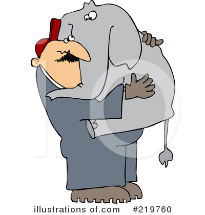 Royalty-Free (RF) Elephant Clipart Illustration by djart - Stock Sample #219760