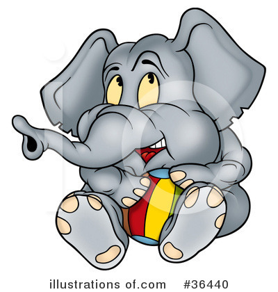 Royalty-Free (RF) Elephant Clipart Illustration by dero - Stock Sample #36440