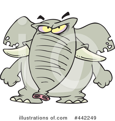 Royalty-Free (RF) Elephant Clipart Illustration by toonaday - Stock Sample #442249