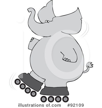 Royalty-Free (RF) Elephant Clipart Illustration by djart - Stock Sample #92109