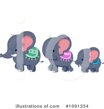 Elephants Clipart #1091334 by BNP Design Studio