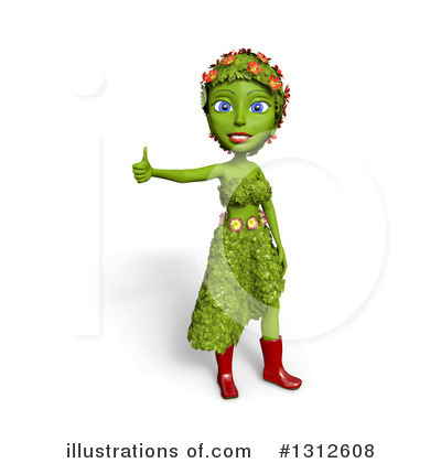 Green Woman Clipart #1312608 by Michael Schmeling