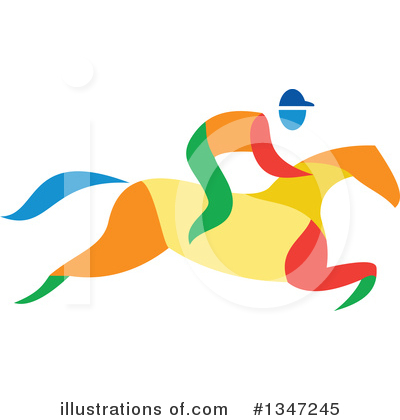 Horse Racing Clipart #1347245 by patrimonio
