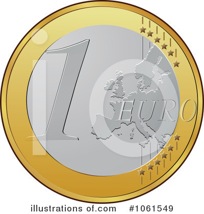 Royalty-Free (RF) Euro Coin Clipart Illustration by Vector Tradition SM - Stock Sample #1061549