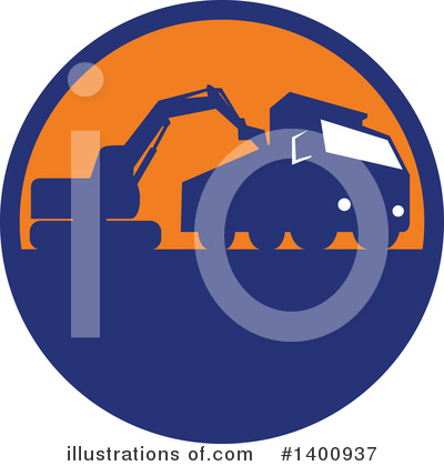 Royalty-Free (RF) Excavator Clipart Illustration by patrimonio - Stock Sample #1400937