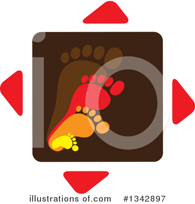 Foot Prints Clipart #1342897 by ColorMagic