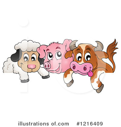 Royalty-Free (RF) Farm Animal Clipart Illustration by visekart - Stock Sample #1216409