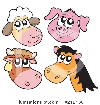 Royalty-Free (RF) Farm Animals Clipart Illustration by visekart - Stock Sample #212166