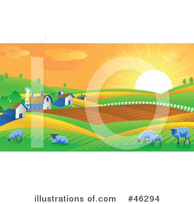 Royalty-Free (RF) Farm Land Clipart Illustration by Tonis Pan - Stock Sample #46294