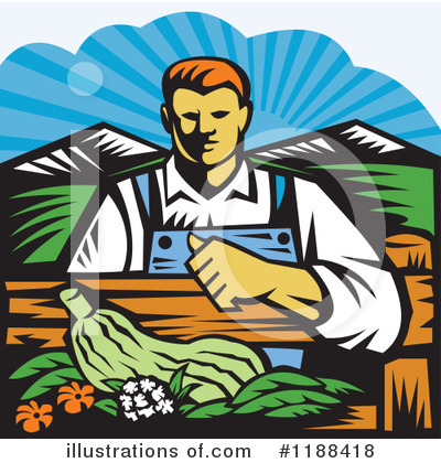 Royalty-Free (RF) Farmer Clipart Illustration by patrimonio - Stock Sample #1188418