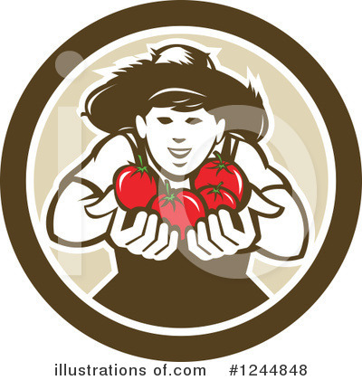 Royalty-Free (RF) Farmer Clipart Illustration by patrimonio - Stock Sample #1244848