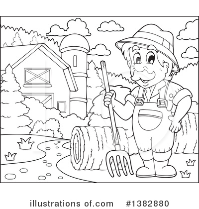 Royalty-Free (RF) Farmer Clipart Illustration by visekart - Stock Sample #1382880
