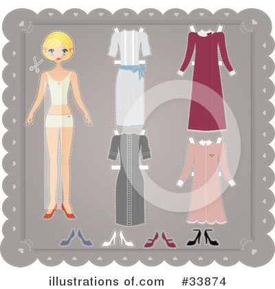 Paper Doll Clipart #33874 by Melisende Vector
