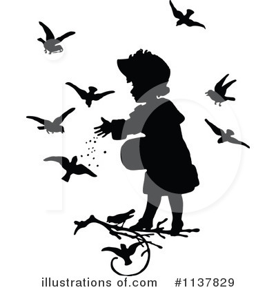 Royalty-Free (RF) Feed The Birds Clipart Illustration by Prawny Vintage - Stock Sample #1137829