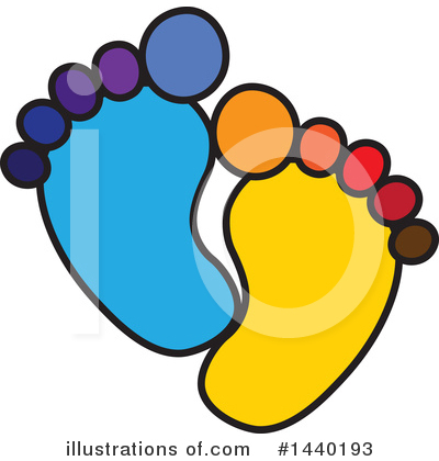 Foot Prints Clipart #1440193 by ColorMagic