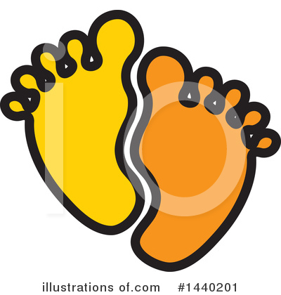 Foot Prints Clipart #1440201 by ColorMagic