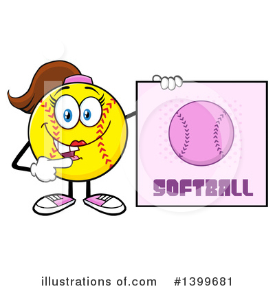 Royalty-Free (RF) Female Softball Clipart Illustration by Hit Toon - Stock Sample #1399681