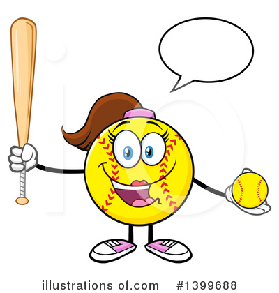 Royalty-Free (RF) Female Softball Clipart Illustration by Hit Toon - Stock Sample #1399688