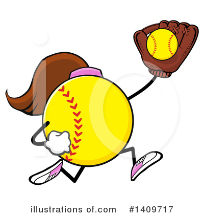 Royalty-Free (RF) Female Softball Clipart Illustration by Hit Toon - Stock Sample #1409717