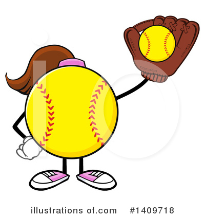 Royalty-Free (RF) Female Softball Clipart Illustration by Hit Toon - Stock Sample #1409718
