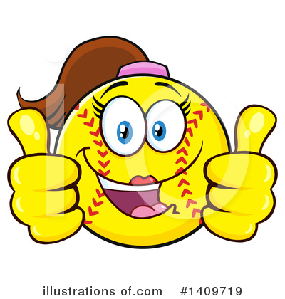Royalty-Free (RF) Female Softball Clipart Illustration by Hit Toon - Stock Sample #1409719