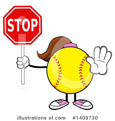 Royalty-Free (RF) Female Softball Clipart Illustration by Hit Toon - Stock Sample #1409730