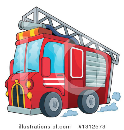 Royalty-Free (RF) Fire Truck Clipart Illustration by visekart - Stock Sample #1312573