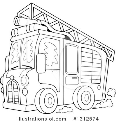 Royalty-Free (RF) Fire Truck Clipart Illustration by visekart - Stock Sample #1312574