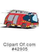 Fire Truck Clipart #42905 by Dennis Holmes Designs