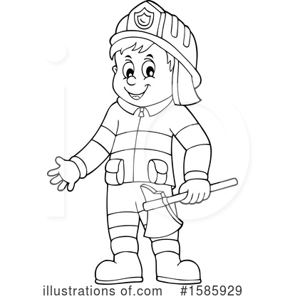 Royalty-Free (RF) Firefighter Clipart Illustration by visekart - Stock Sample #1585929