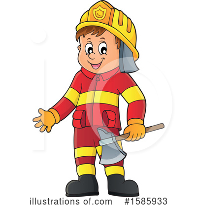 Royalty-Free (RF) Firefighter Clipart Illustration by visekart - Stock Sample #1585933