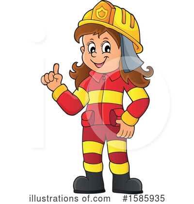 Royalty-Free (RF) Firefighter Clipart Illustration by visekart - Stock Sample #1585935