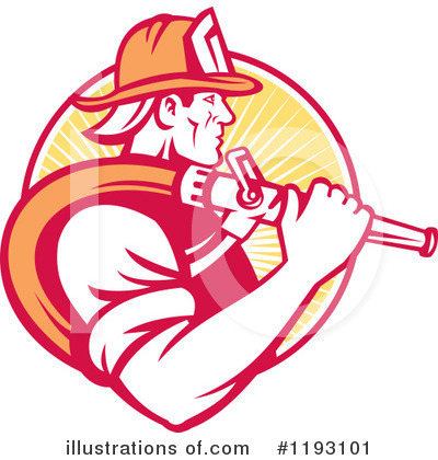 Royalty-Free (RF) Fireman Clipart Illustration by patrimonio - Stock Sample #1193101
